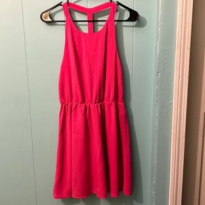 Bright pink sleeveless dress